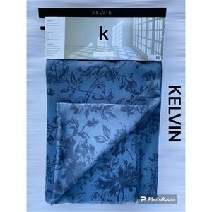 NWT Kelvin 2 Blue Floral “Amy” 104”X96” Blackout Pole Top Panels Curtains